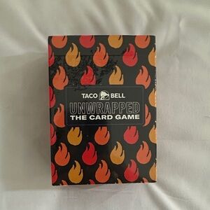 Taco Bell Unwrapped Card Game — Black with Red & Orange Flame Pattern